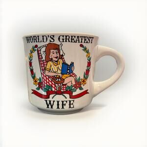 “Worlds Best Wife” Coffee Mug Cup Humor Funny Novelty Vintage PAPEL Japan